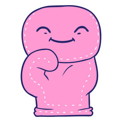 cartoon boxing glove in bright neon color