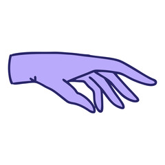 iconic tattoo style image of a hand in bright neon color