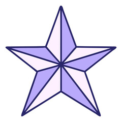 iconic tattoo style image of a star in bright neon color