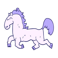 cartoon stallion in bright neon color