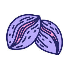 iconic tattoo style image of coffee beans in bright neon color