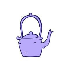 cartoon kettle in bright neon color