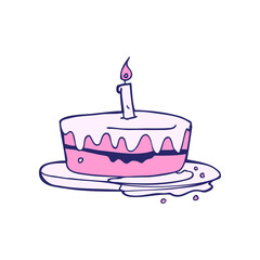 cartoon cake in bright neon color