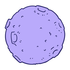 cartoon moon in bright neon color