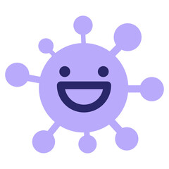 simple happy virus in bright neon color