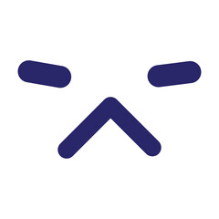 simple annoyed face icon in bright neon color