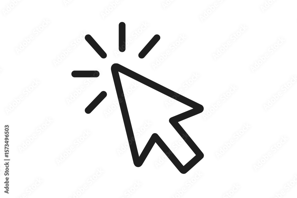 Fototapete cursor click icon. mouse pointer arrow symbol. ui ux web design element. computer press button conce
