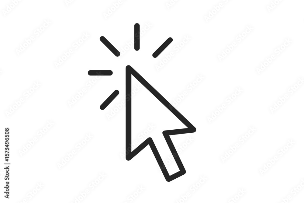 Poster cursor click icon. mouse pointer arrow symbol for website, app, or ui ux design. select, press, or t