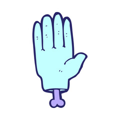 cartoon hand in bright neon color