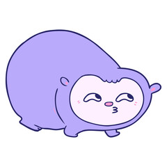 cartoon wombat in bright neon color