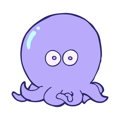 cartoon octopus in bright neon color