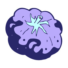 cartoon tomato in bright neon color