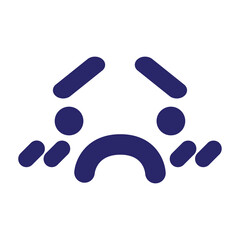 unhappy face icon in bright neon color