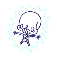 Electric Shock Charcoal Drawing in bright neon color