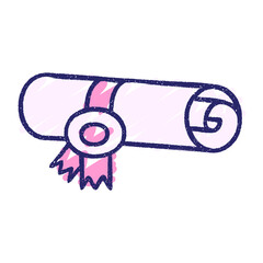 Sealed Scroll Chalk Drawing in bright neon color