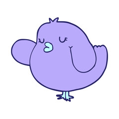 cartoon bird in bright neon color