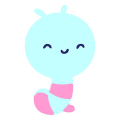 caterpillar in bright neon color