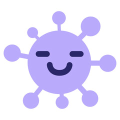 simple happy virus in bright neon color