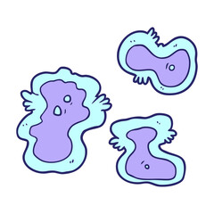 cartoon germs in bright neon color