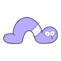 cartoon worm in bright neon color