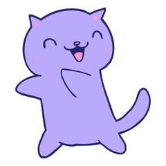 cartoon cat in bright neon color