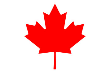 Red maple leaf, the national symbol of Canada. Vector illustration of the iconic Canadian flag element. Simple, flat design icon for patriotism, travel, and culture.