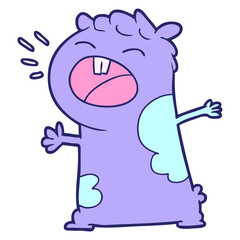 cartoon gerbil in bright neon color