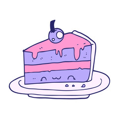 cartoon cake in bright neon color