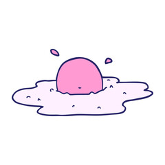 cartoon fried egg in bright neon color