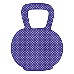 freehand drawn cartoon 40kg kettle bell weight in bright neon color