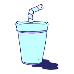 cartoon soda cup in bright neon color