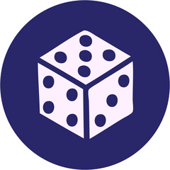 iconic tattoo style image of a dice in bright neon color