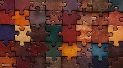 Colorful puzzle surface for background design. Jigsaw for education and leisure theme and creative concepts