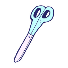 cartoon scissors in bright neon color