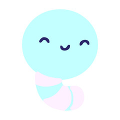 cute little worm in bright neon color