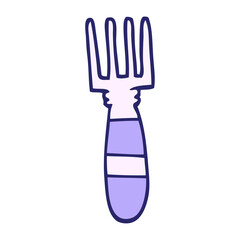 Fototapeta premium hand drawn doodle style cartoon fork in bright neon color