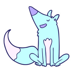 cartoon fox in bright neon color