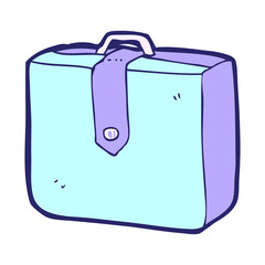 cartoon suitcase in bright neon color