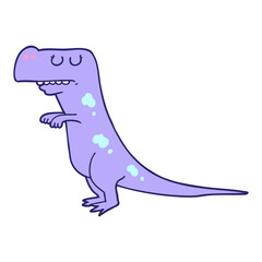 Obraz premium cartoon dinosaur in bright neon color