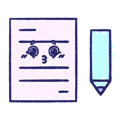 Paper Chalk Drawing in bright neon color