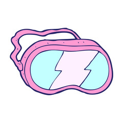 cartoon ski goggles in bright neon color