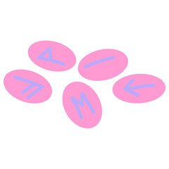 runes in bright neon color
