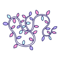 hand drawn cartoon doodle of colourful lights in bright neon color