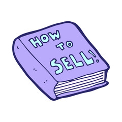 cartoon how to sell book in bright neon color