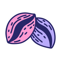 iconic tattoo style image of coffee beans in bright neon color