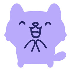 mischievous halloween cat in bright neon color