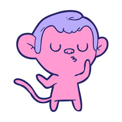 cartoon monkey in bright neon color