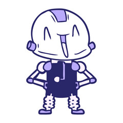 cartoon robot in bright neon color