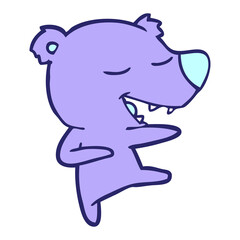 cartoon bear in bright neon color