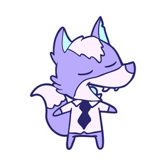 fox cartoon character in bright neon color